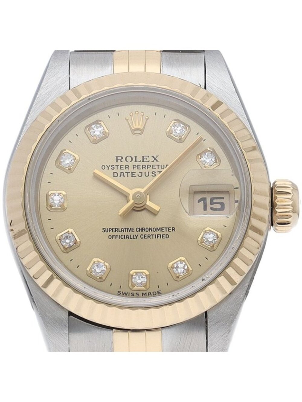 Rolex Datejust Watch Diamond 18k Yellow Gold SS